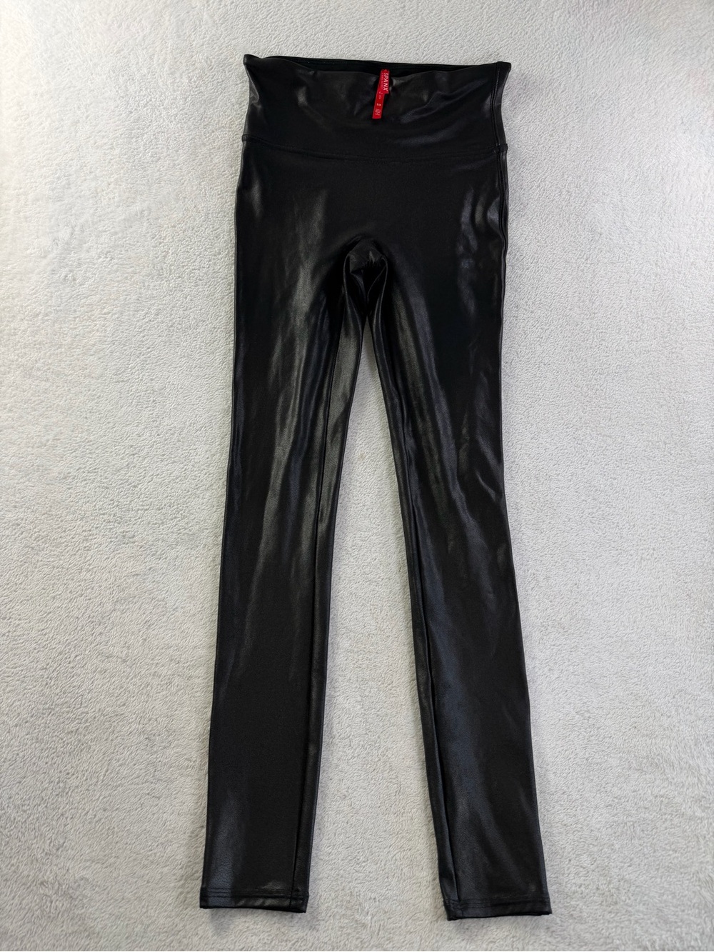 SPANX Faux Leather High Rise Shaping Leggings Black S Petite
